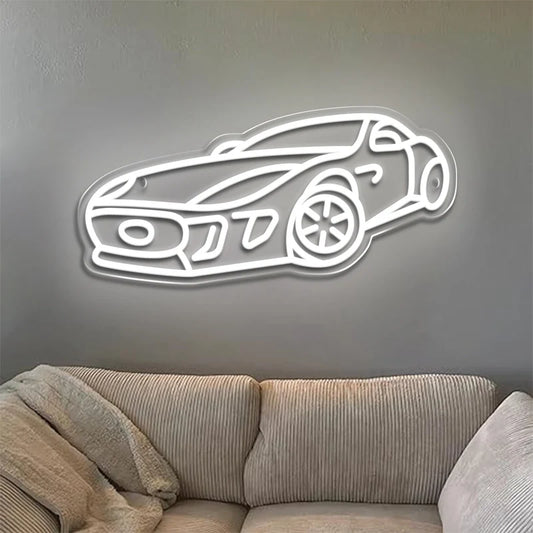 Sports Cars LED Neon Lighted Sign Acrylic Supercars Neon Sign USB for Home Bedroom Gaming Room Wall Art Decor Cartoon LED Signs