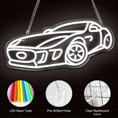 Sports Cars LED Neon Lighted Sign Acrylic Supercars Neon Sign USB for Home Bedroom Gaming Room Wall Art Decor Cartoon LED Signs