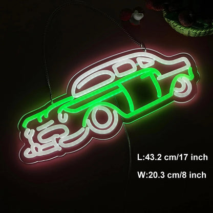 Novelty Classic Car Neon Sign Art Wall Light for Business Beer Bar Club Bedroom Windows Glass Hotel Pub Cafe Birthday Party Gift
