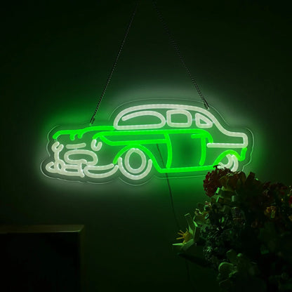 Novelty Classic Car Neon Sign Art Wall Light for Business Beer Bar Club Bedroom Windows Glass Hotel Pub Cafe Birthday Party Gift